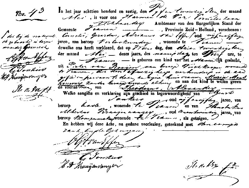 18600525 geb akte 43 Theodorus A zv P v Rooijen - M Monshouwer